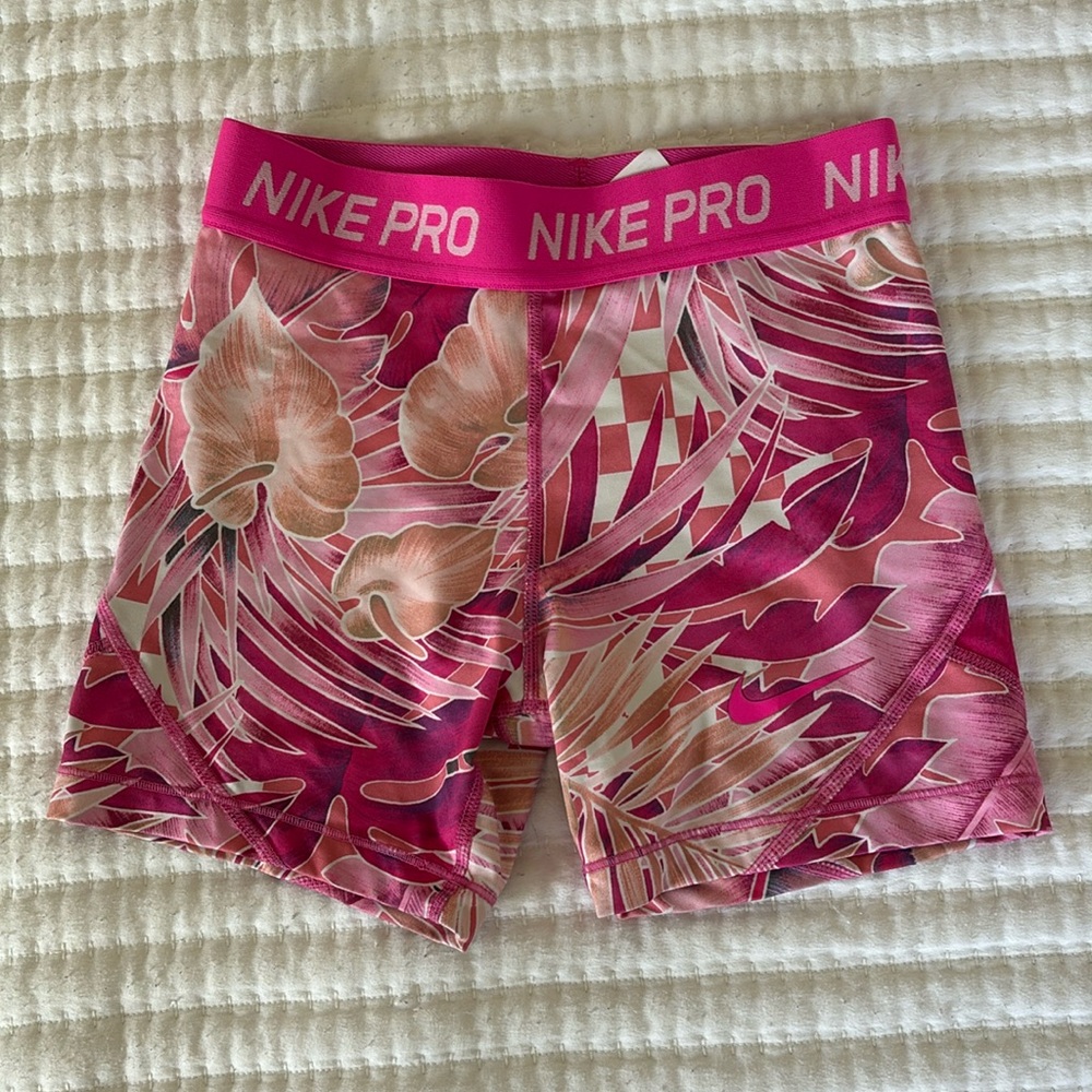 Flower Print Pink Nike Pros